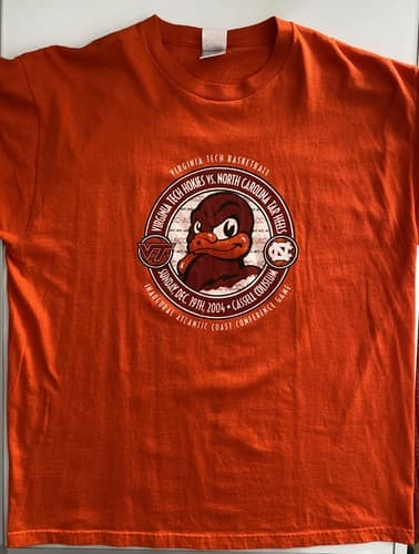 Virginia Tech Hokies t shirt RARE first basketball season in ACC 2004 never worn — virginia-tech fan gear