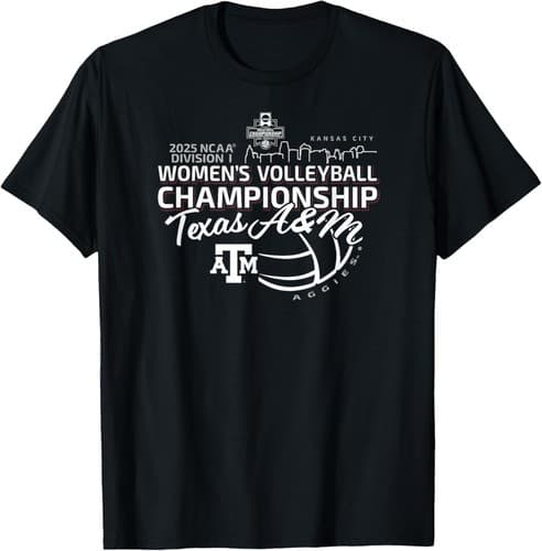 Texas A&M Aggies National Championship 2025 Volleyball T-Shirt — texas-am fan gear