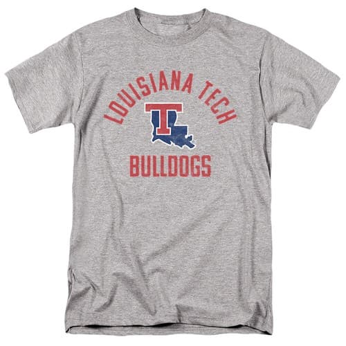 Louisiana Tech University Adult T-Shirt Bulldogs Logo, Athletic Heather, S-5XL — louisiana-tech fan gear