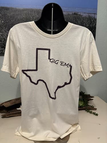 Texas A&M Aggies Spirit Wear - Gig 'Em on Maroon or Natural — texas-am fan gear