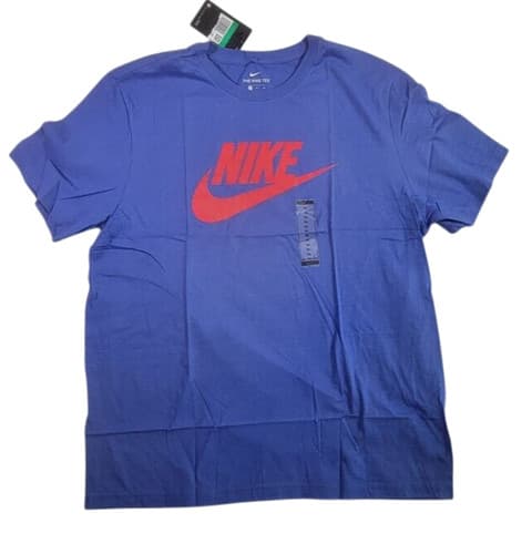 Nike Blue Mens Shirt Red Swoosh Logo XL 76ers Bills Rangers SMU Mustangs NEW — smu fan gear
