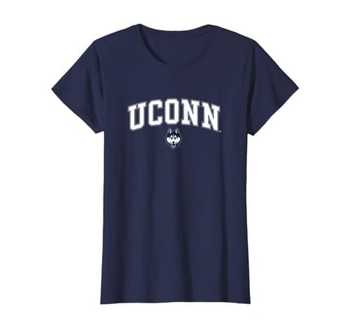 Connecticut Huskies Womens Arch Over Navy T-Shirt — connecticut fan gear