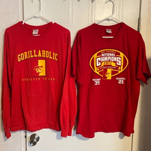 Lot Of 2 Pittsburg State University Gorillas T-Shirts Size XL Tees PITT PSU NCAA — penn-state fan gear