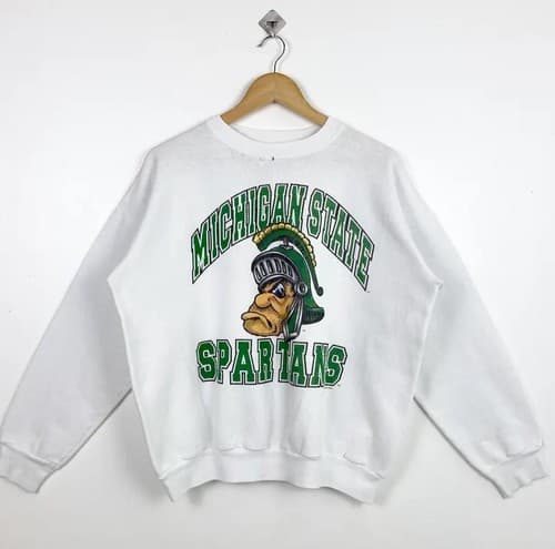 90s Distressed NCAA Michigan State University ‘S T-shirt — michigan-state fan gear