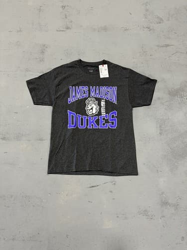 New w/ Tags Dark Grey Champion James Madison Dukes Shirt Size Large — james-madison fan gear