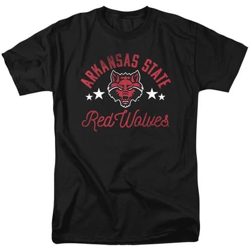 Arkansas State University Adult T-Shirt Redwolves, Black, S-5XL — arkansas-state fan gear