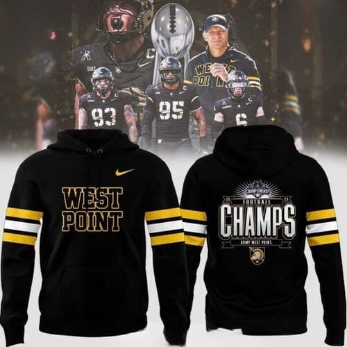 Army Black Knights West Point Football Champions 2024 Hoodie — army fan gear