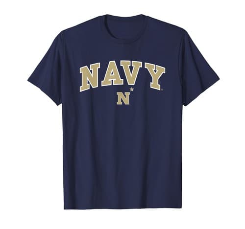 Navy Midshipmen Arch Over Team Color Officially Licensed T-Shirt — navy fan gear