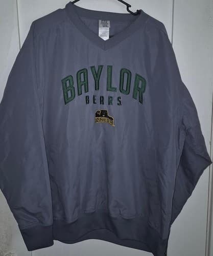 Baylor Bears University Pull On Jacket Windbreaker t shirt hoodie sweatshirt L — baylor fan gear