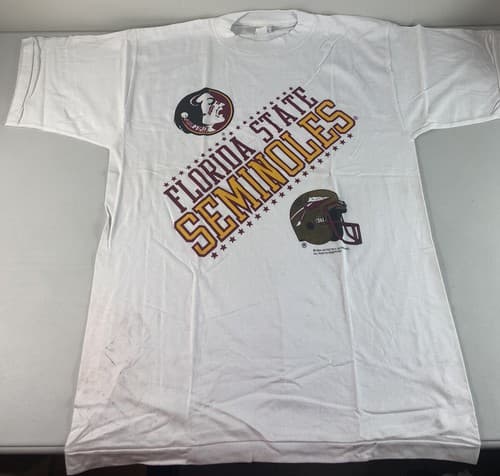 Vintage 90s Florida State University FSU Seminoles Men's L T Shirt Football Tee — florida-state fan gear
