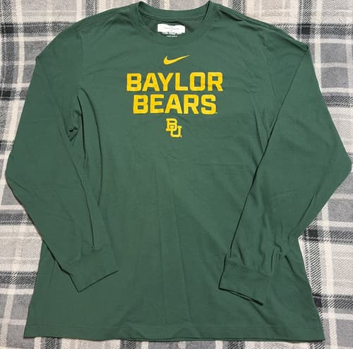 Nike Dri-FIT Baylor Bears Football Player Team Issue LS T-Shirt Mens XL Green — baylor fan gear