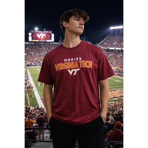 Virginia Tech Hokies T Shirt Mens XL Captivating Maroon VT College Football — virginia-tech fan gear