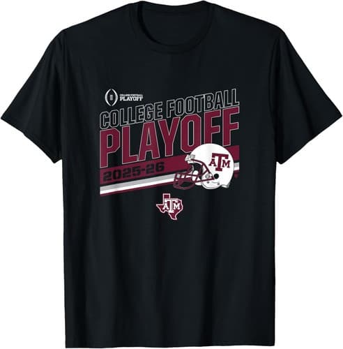 Texas A&M Aggies College Football Playoff Stripe 2025 T-Shirt — texas-am fan gear