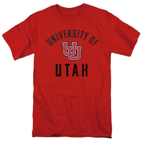 University of Utah Adult T-Shirt One Color Utes Logo, Red, S-5XL — utah fan gear