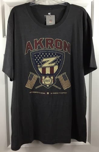 Akron Zips T-Shirt Mens 2XL Gray Heather Colosseum Operation Hat Trick — akron fan gear