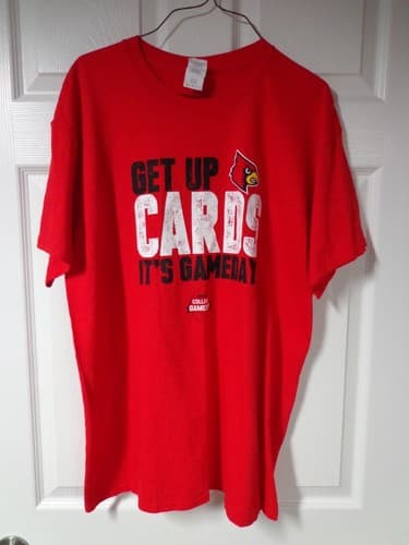 University of Louisville Cardinals T-Shirt Men's Lg Short Sleeve Crew Neck Red — louisville fan gear