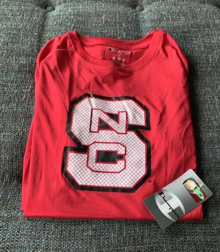 Nwt Champion NC State Wolfpack Performance T Shirt Mens Size Small Red T10 — nc-state fan gear