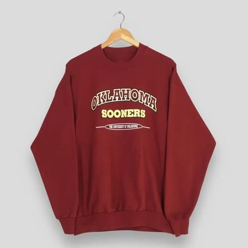 Vintage Oklahoma Sooners NCAA Sweatshirt Retro OU College Football Crewneck — oklahoma fan gear