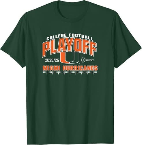 Miami Hurricanes College Football Playoff CFP 2025-26 Green T-Shirt — miami fan gear