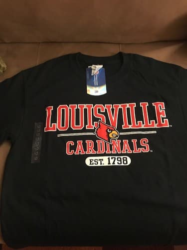 LOUISVILLE CARDINALS MEN'S LICENSED NAVY BLUE T-SHIRT SIZE S (NWT) — louisville fan gear