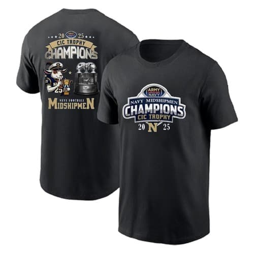 ❤️‍🔥FASTSHIP- Navy Midshipmen Back-to-Back CIC Trophy Champions 2025 Gift — navy fan gear