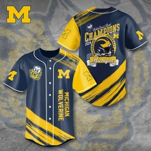 Michigan Wolverines Football Baseball Jersey — michigan fan gear