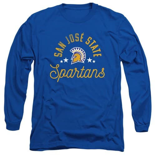San Jose State Adult Long Sleeve T-Shirt Spartans, Royal Blue, S-3XL — san-jose-state fan gear
