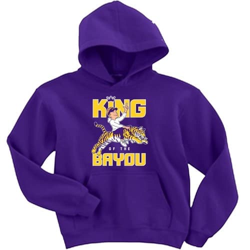 Lane Kiffin King Bayou LSU Hoodie Hooded Sweatshirt T-Shirt — lsu fan gear