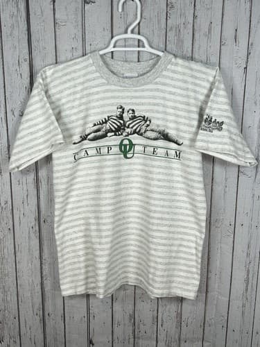 Vintage Ohio University Bobcats Graphic T Shirt Camp Team Rare Stripe 80s Large — ohio fan gear