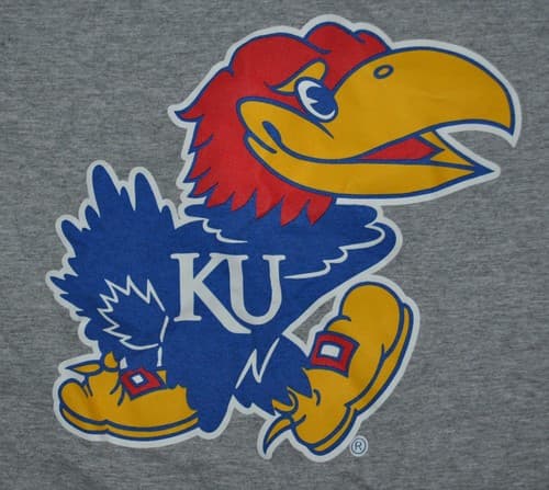 t-shirt small university of kansas jayhawks basketball ku 18 inches pit to pit — kansas fan gear