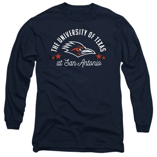 UTSA Adult Long Sleeve T-Shirt Roadrunners, Navy, S-3XL — utsa fan gear