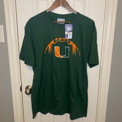 Fanatics Miami Hurricanes NCAA T-Shirt Mens XL Green Hingleton 01 Football Tee — miami fan gear