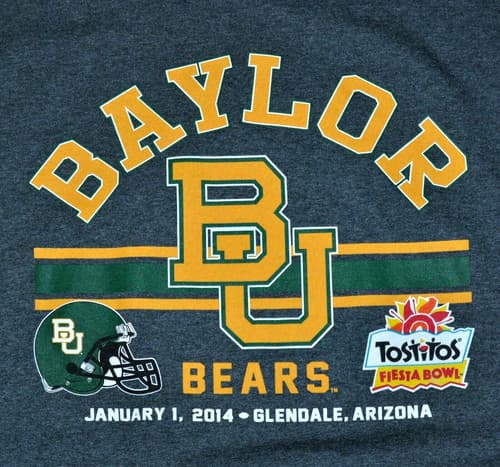 t-shirt medium baylor university bears football fiesta bowl 20 inches pit to pit — baylor fan gear