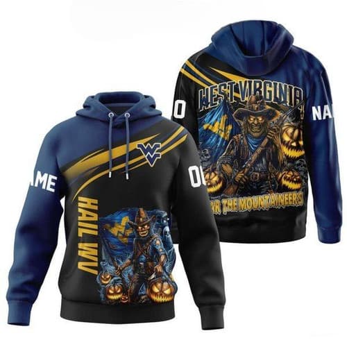 WV Mountaineers Hail Fear The Mountaineers Personalized Hoodie TShirt — west-virginia fan gear