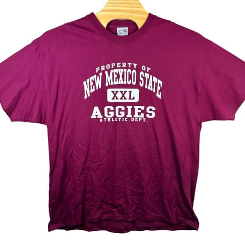 NWT VINTAGE New Mexico State Aggies T-Shirt Mens XXL Maroon Graphic Tee — new-mexico-state fan gear