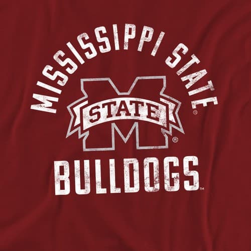 Mississippi State University Adult T-Shirt One Color Logo, Maroon, S-3XL — mississippi-state fan gear