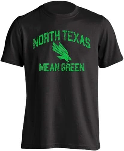 North Texas Mean Green Retro Distressed  Unisex Shirt — north-texas fan gear