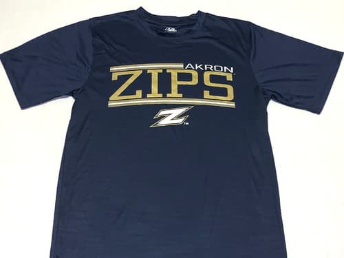 University of Akron Zips Pullover Performance T-Shirt Brand New SMALL — akron fan gear