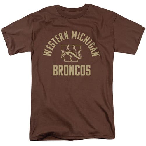Western Michigan University Adult T-Shirt One Color Broncos Logo, Coffee, S-3XL — western-michigan fan gear