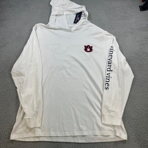 Vineyard Vines Auburn Tigers Hoodie T-Shirt Mens XXL White Long Sleeve — auburn fan gear