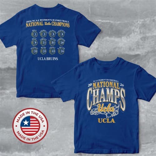 UCLA Bruins 2026 NCAA Women's Basketball National Champions The Net T-Shirt — ucla fan gear