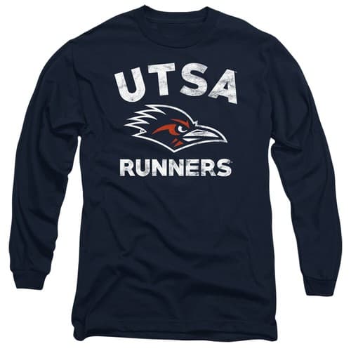 UTSA Adult Long Sleeve T-Shirt Roadrunners Logo, Navy, S-3XL — utsa fan gear