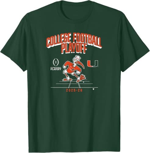 Miami Hurricanes College Football Playoff Mascot 2025 T-Shirt — miami fan gear