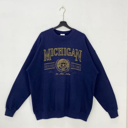 Vintage 90s University of Michigan Crewneck T- Shirt, Sweatshirt & Hoodie — michigan fan gear
