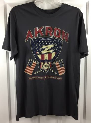Akron Zips T-Shirt Mens Medium Gray Cotton Colosseum OHT Operation Hat Trick — akron fan gear