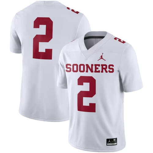 Men CeeDee L #2 Oklahoma Sooners White College Football Away Game Jersey — oklahoma fan gear