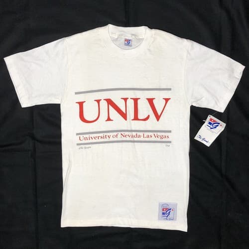 Vintage Deadstock 90’s UNLV Runnin Rebels Las Vegas The Game Bar White T-Shirt M — unlv fan gear