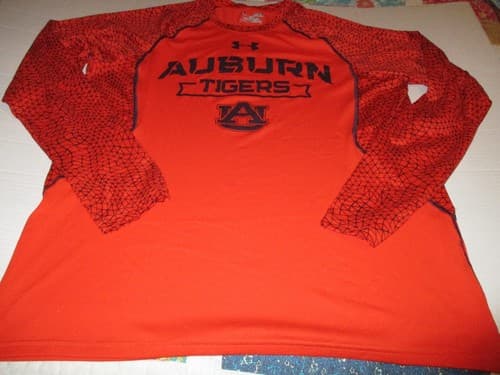 Under Armour Auburn Tigers Long Sleeve Heat Gear Shirt Medium Loose Fit Soft — auburn fan gear