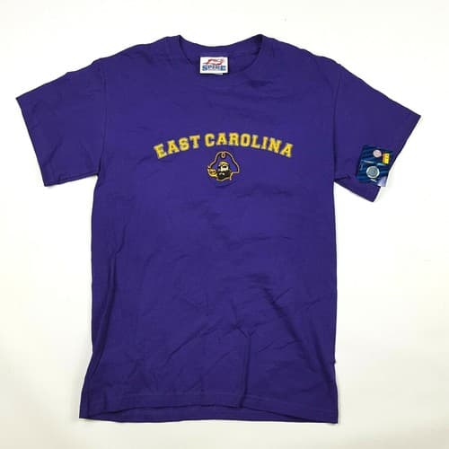 VTG East Carolina Pirates Mens Small Football NCAA College Purple Retro T Shirt — east-carolina fan gear