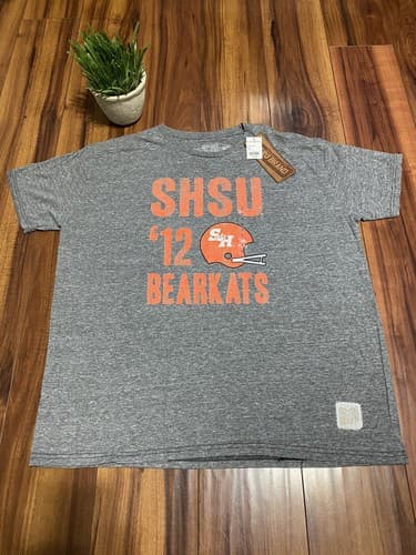 SAM HOUSTON STATE UNIVERSITY tri-blend RETRO BRAND college T-SHIRT vtg BEARKATS — sam-houston fan gear
